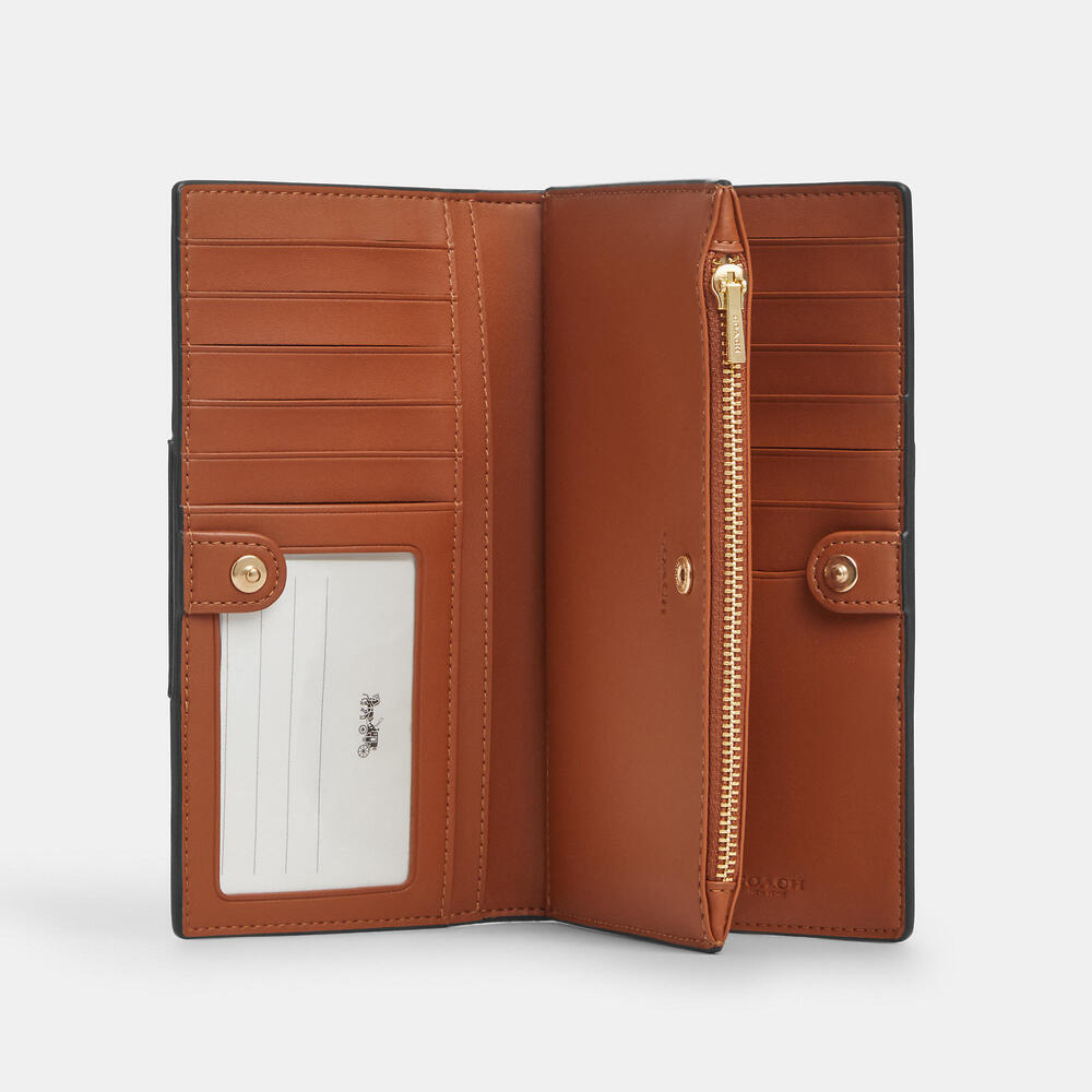 Slim Zip Wallet In Signature Canvas With Stripe - Picture 2 of 3